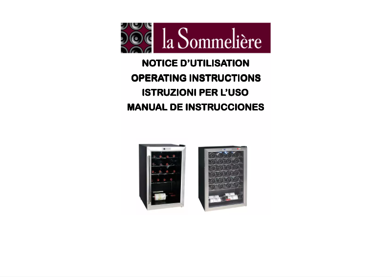 Page n°1 - Manuel utilisateur La Sommelière LS48B