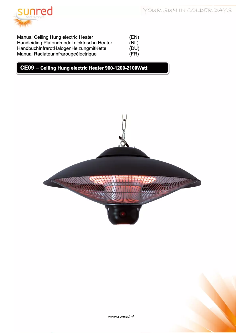 Page 1 de la notice Manuel utilisateur SunRed Sirius