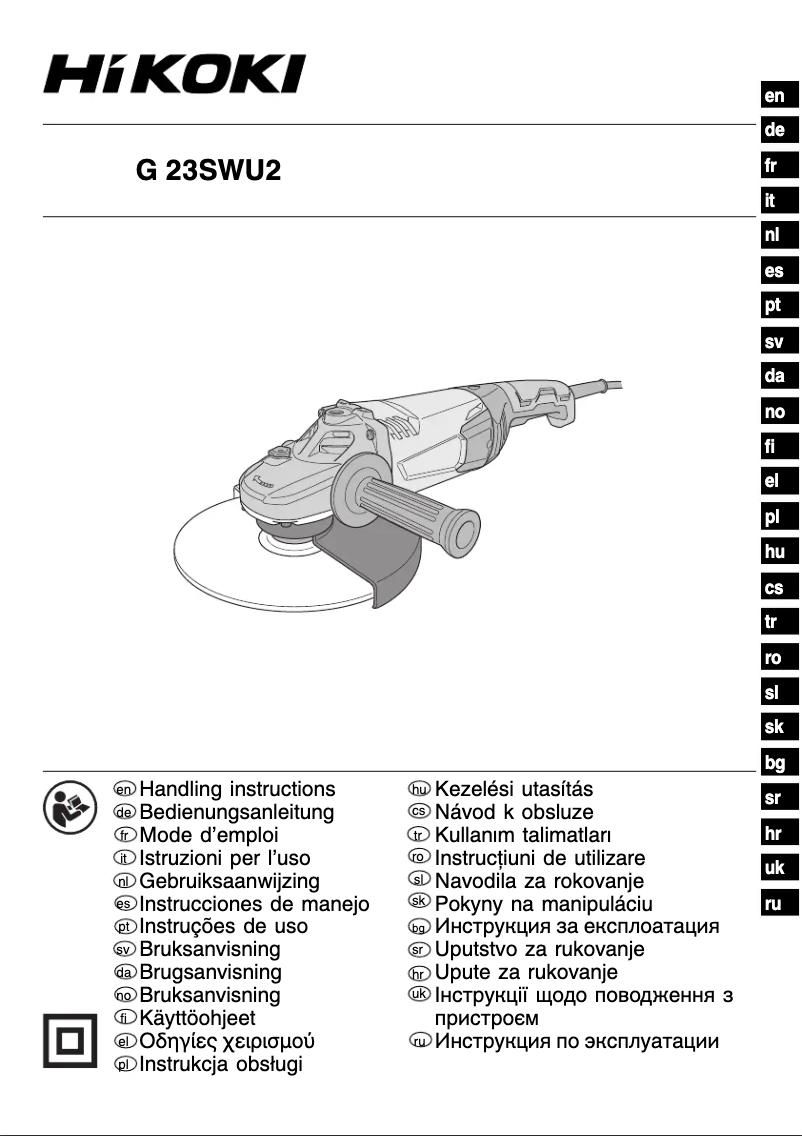 Page n°1 - Manuel utilisateur HiKOKI G23SW2