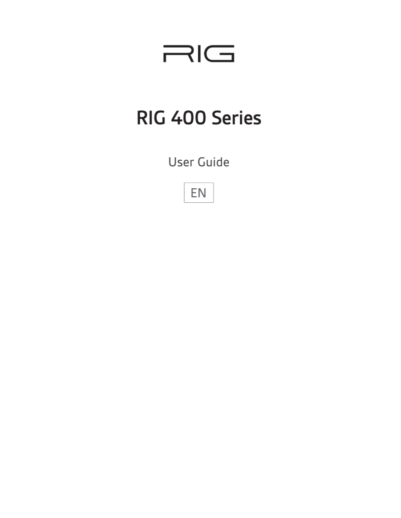 Page n°1 - Manuel utilisateur NACON RIG 400 Atmos