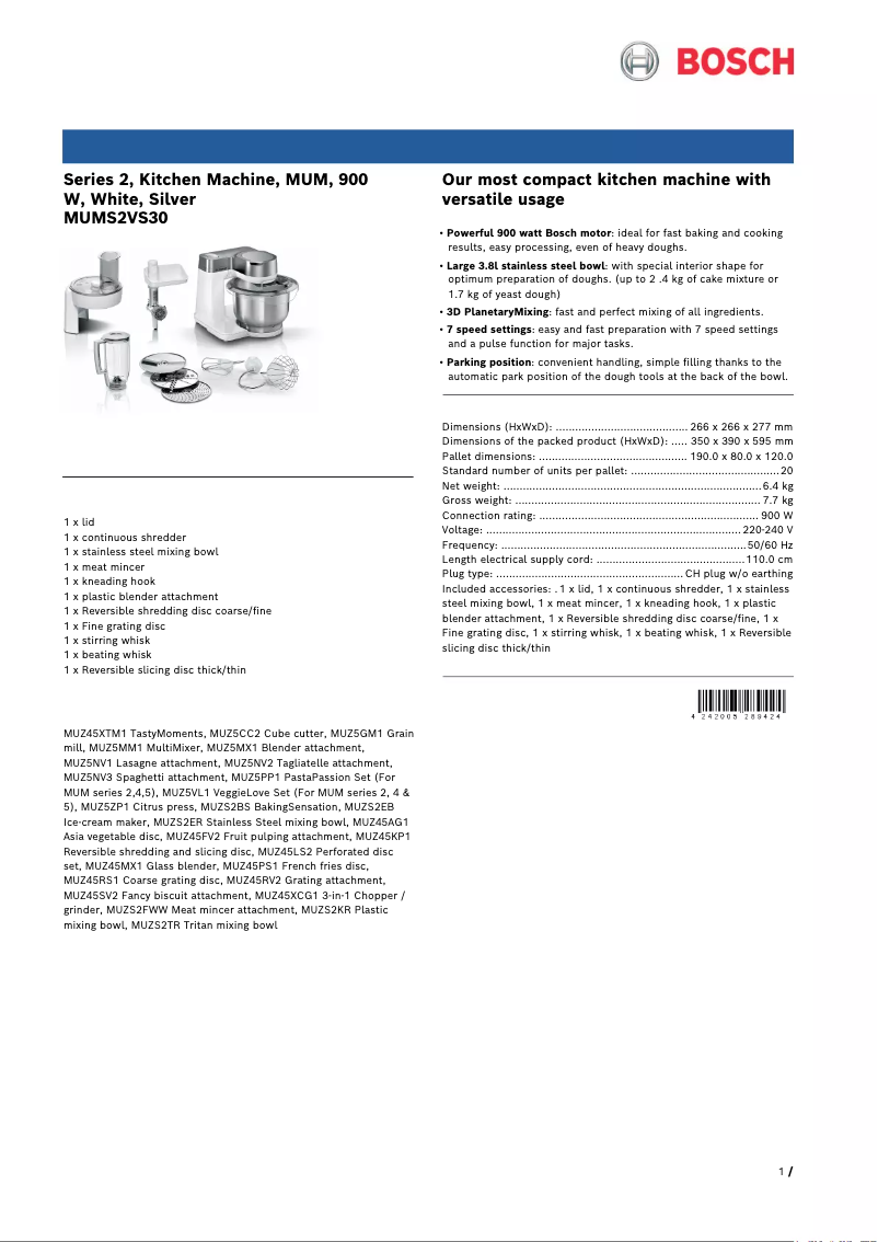 Image de la première page du manuel de l'appareil MUMS2VS30