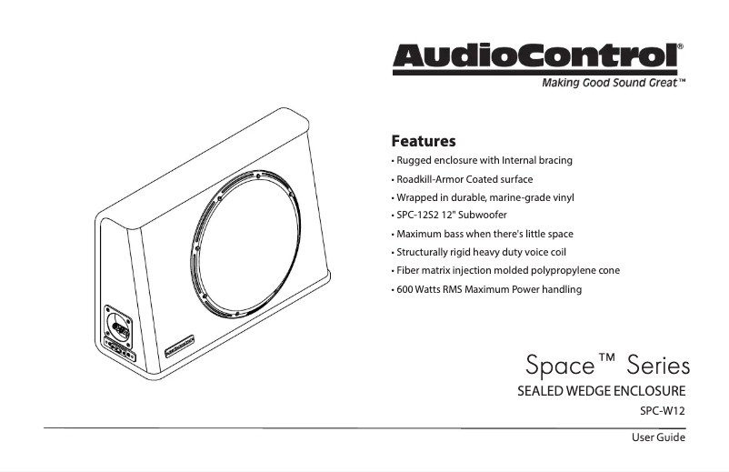Página 1 del manual Manual de usuario AudioControl Space SPC-W12