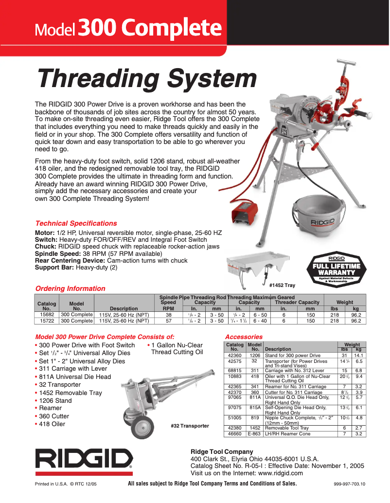 Page n°1 - Catalogue Ridgid 300 Complete