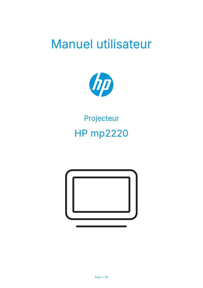 Page n°1 - Manuel utilisateur HP mp2220