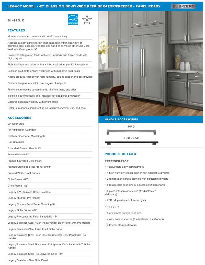 Page n°1 - Manuel utilisateur Sub-Zero BI-42O