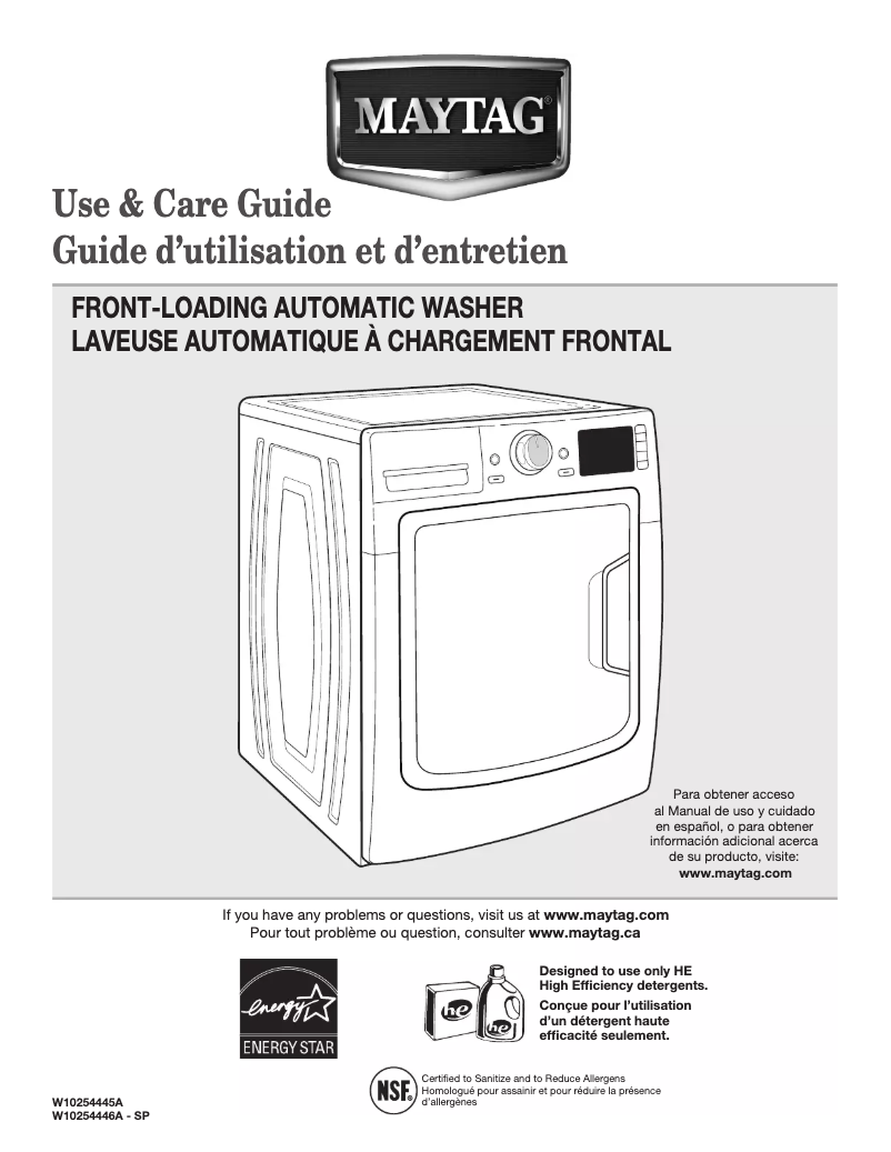 Page n°1 - Manuel utilisateur Maytag Maxima MHW9000YW
