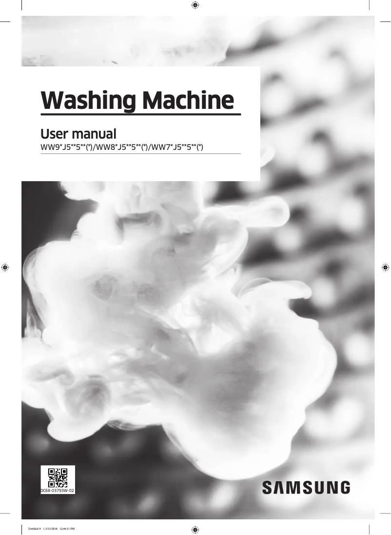 Page n°1 - Manuel utilisateur Samsung WW90J5455FX