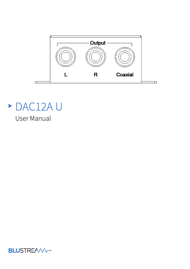 Page 1 de la notice Manuel utilisateur Blustream DAC12AU