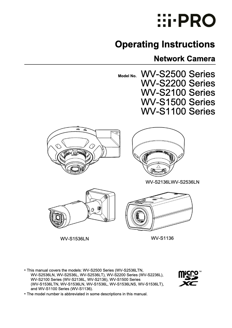 Page n°1 - Manuel utilisateur i-PRO WV-S15500-F6L