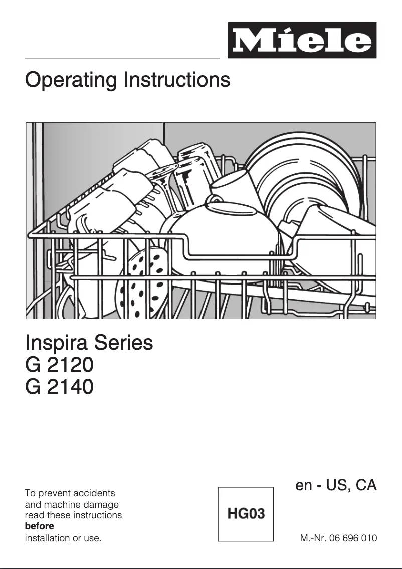 Page 1 of the manual User Manual Miele G2120
