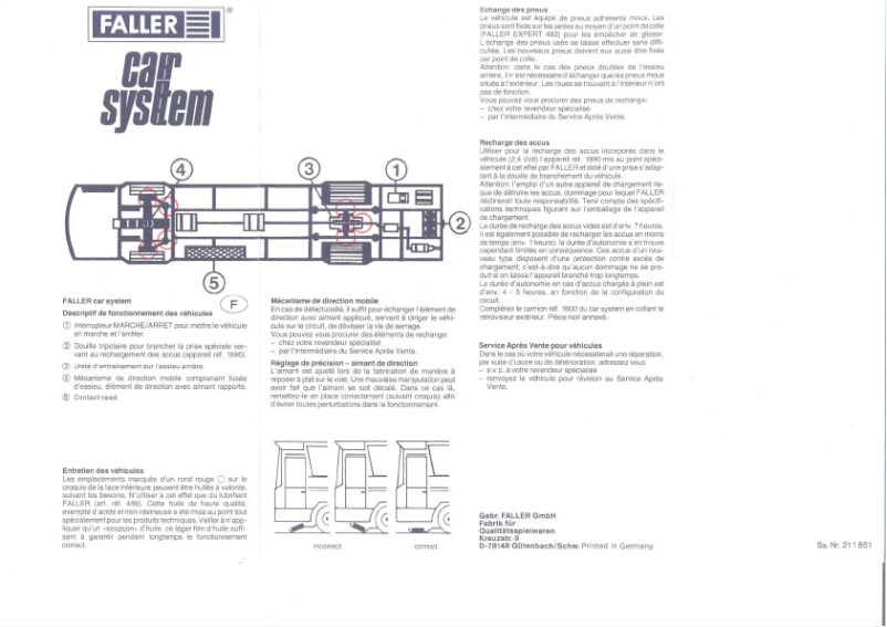 Page n°1 - Manuel utilisateur Faller 161505