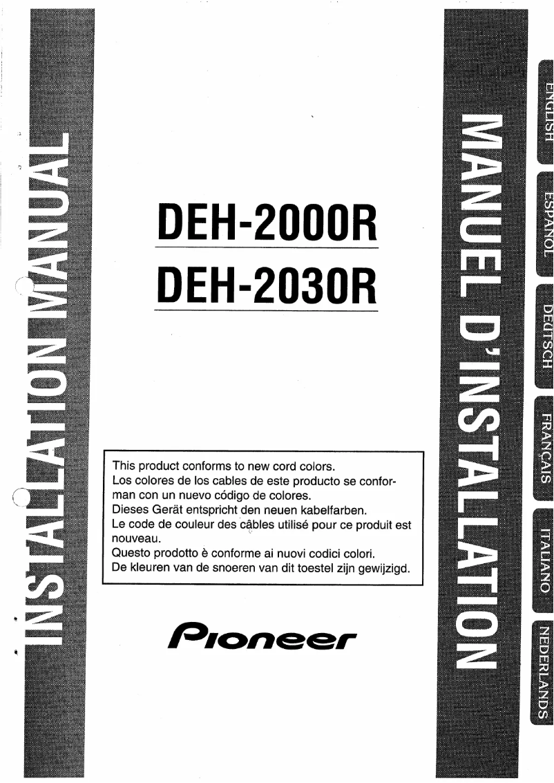 Page 1 de la notice Manuel utilisateur Pioneer DEH-2030R