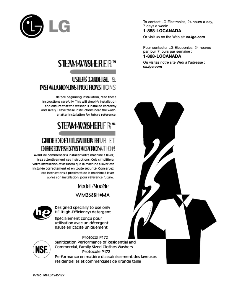 Page n°1 - Manuel utilisateur LG WM2688HNMA