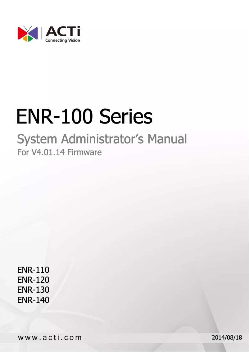 Página 1 del manual Manual de usuario ACTi ENR-120