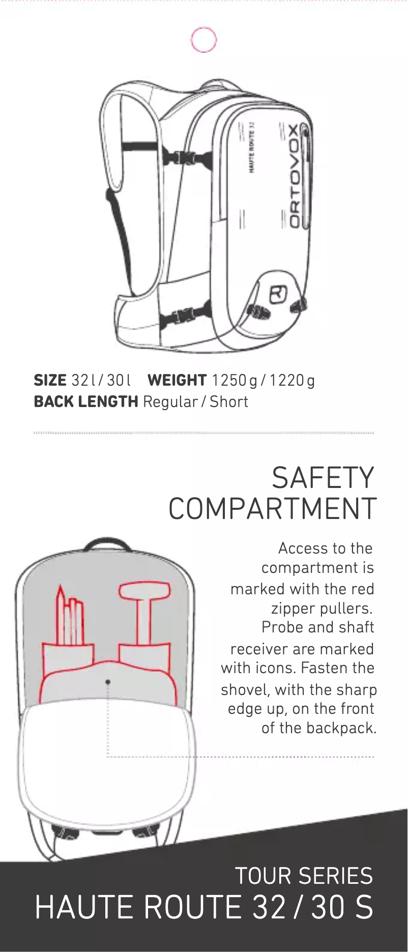 Page 1 de la notice Manuel utilisateur Ortovox Haute Route 30 S