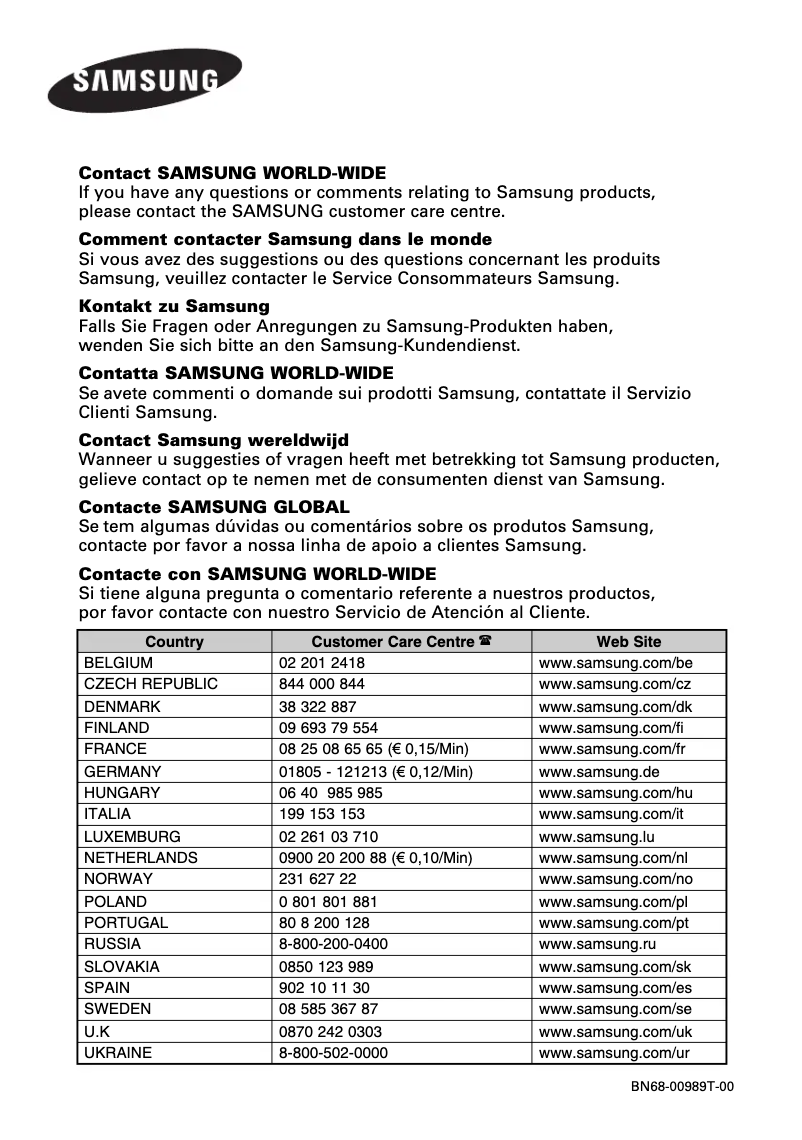Page n°1 - Manuel utilisateur Samsung PS42E7H