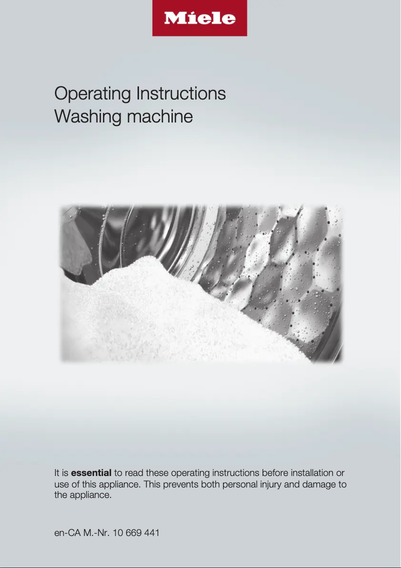 Page 1 de la notice Manuel utilisateur Miele WWF 060 WCS