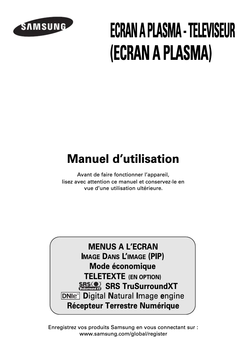 Image de la première page du manuel de l'appareil PS-42P7HD