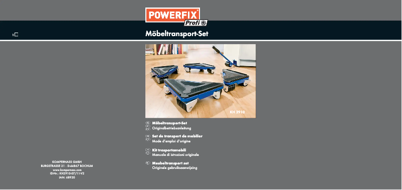 Page 1 de la notice Manuel utilisateur Powerfix IAN 68920