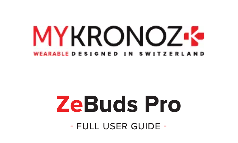Página 1 del manual Manual de usuario MyKronoz ZeBuds Pro