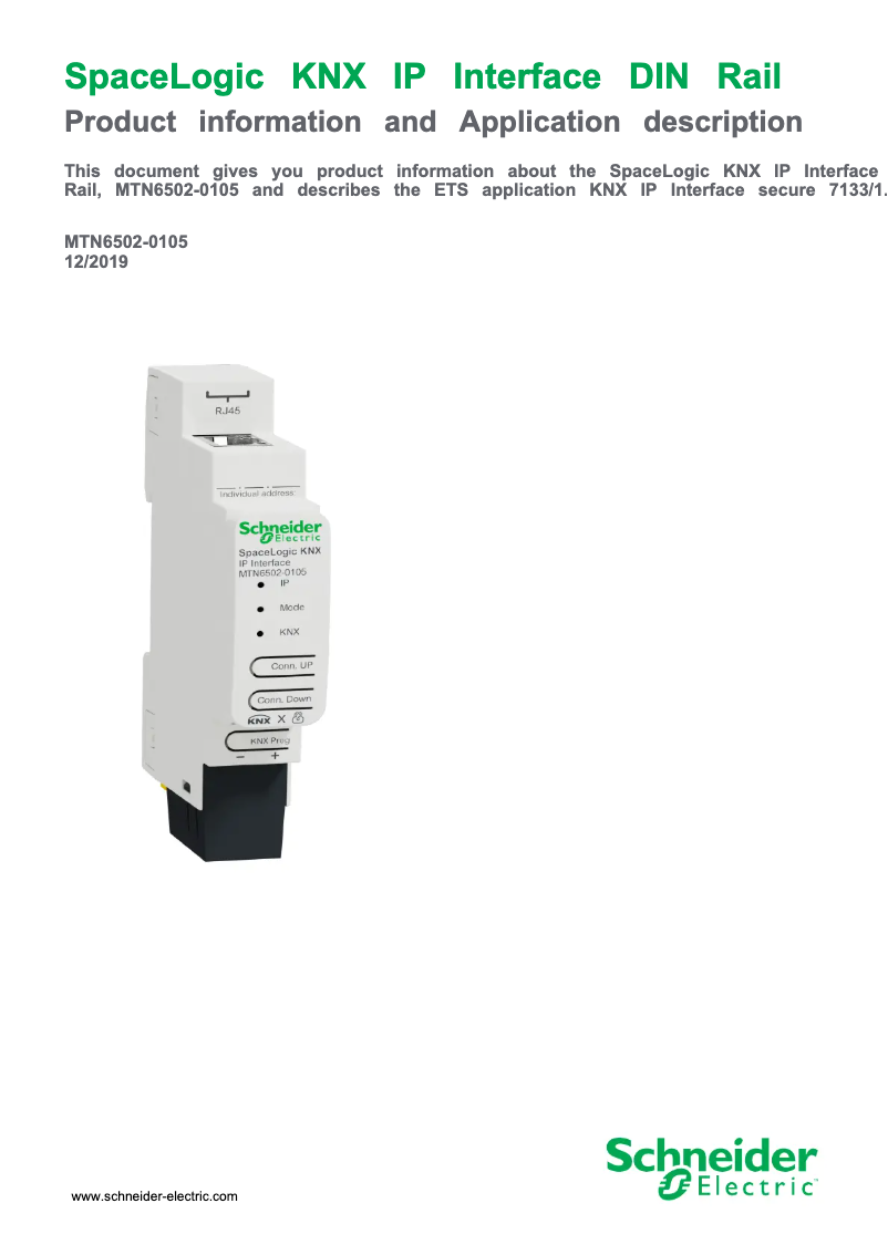 Page n°1 - Manuel utilisateur Schneider MTN6502-0105