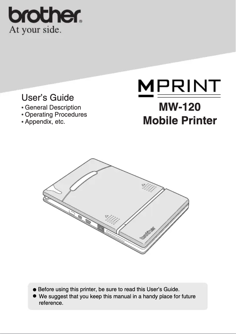 Page n°1 - Manuel utilisateur Brother MPrint MW-120