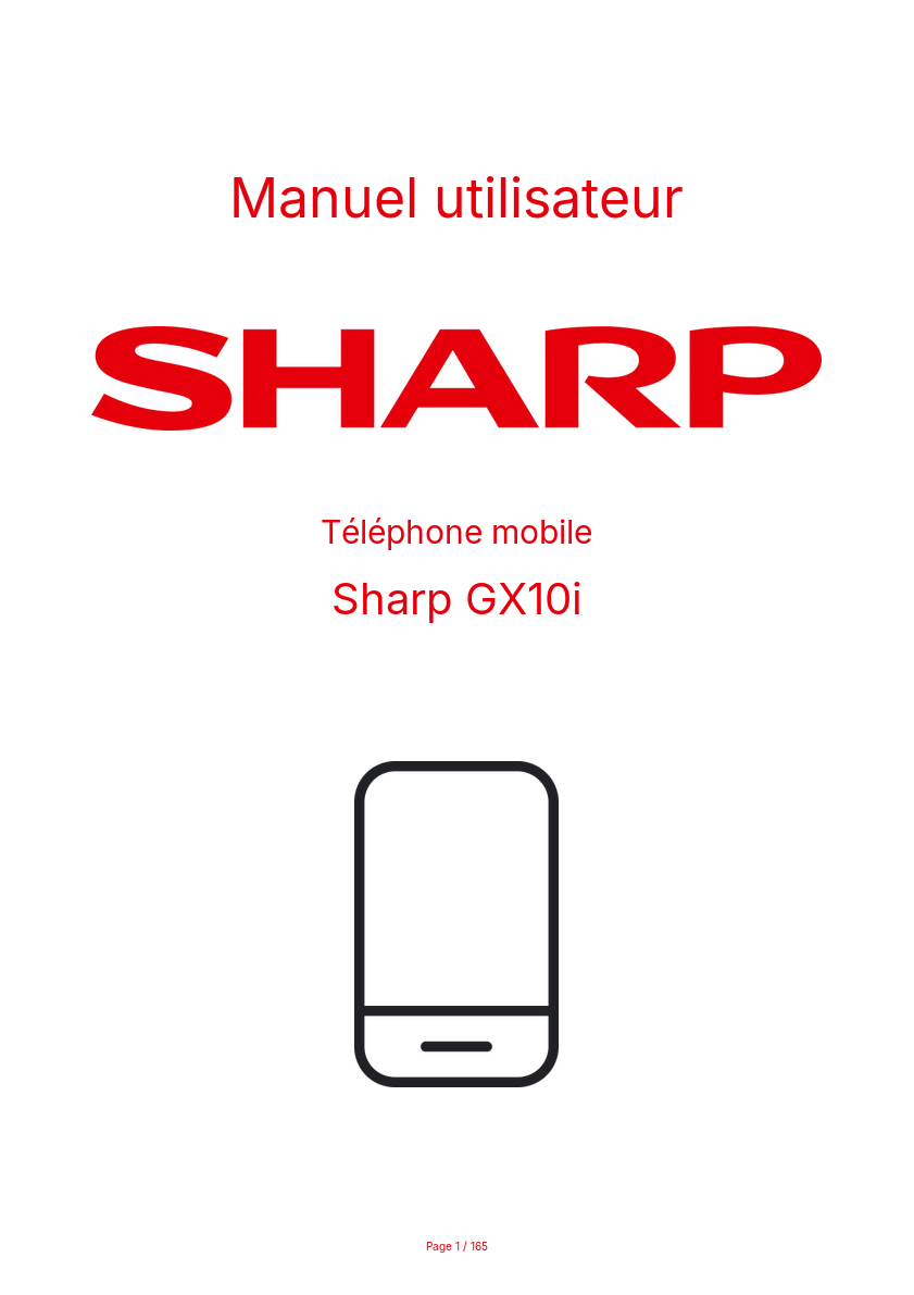 Page n°1 - Manuel utilisateur Sharp GX10i