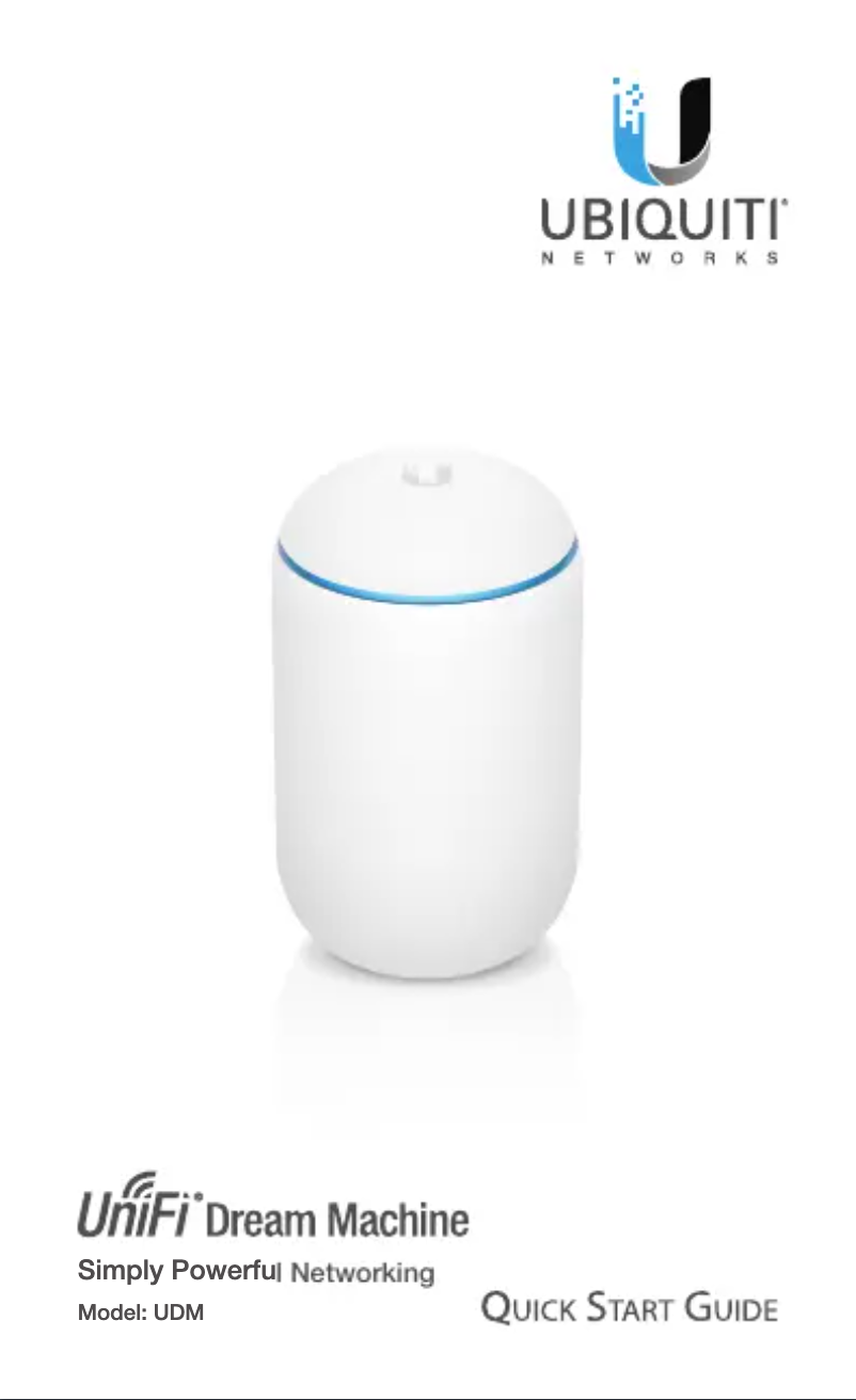 Image de la première page du manuel de l'appareil UniFi Dream Machine