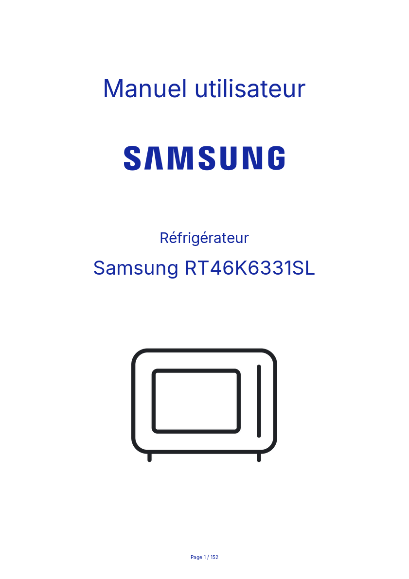 Image de la première page du manuel de l'appareil RT46K6331SL