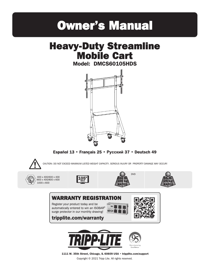 Page 1 de la notice Manuel utilisateur Tripp Lite DMCS60105HDS