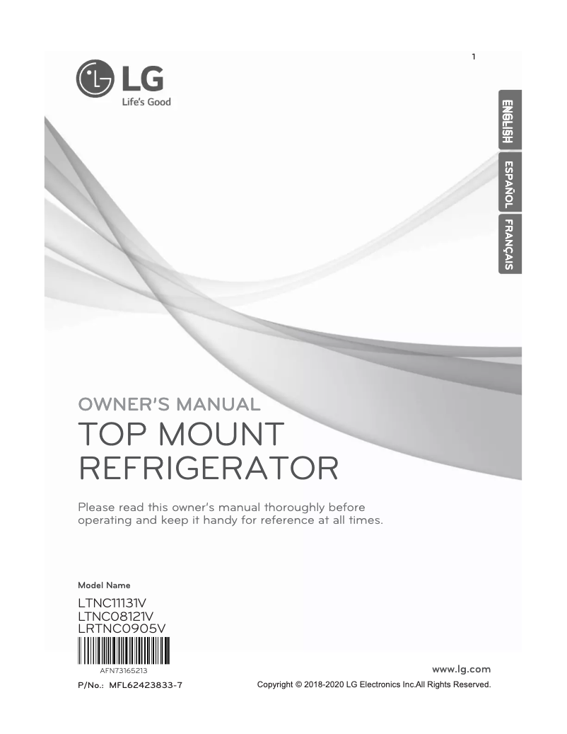 Page 1 de la notice Manuel utilisateur LG LTNC11131V