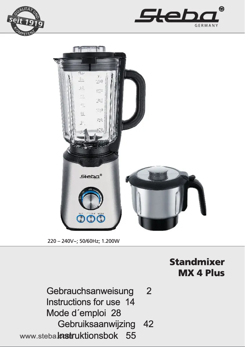 Image de la première page du manuel de l'appareil MX 4 Plus