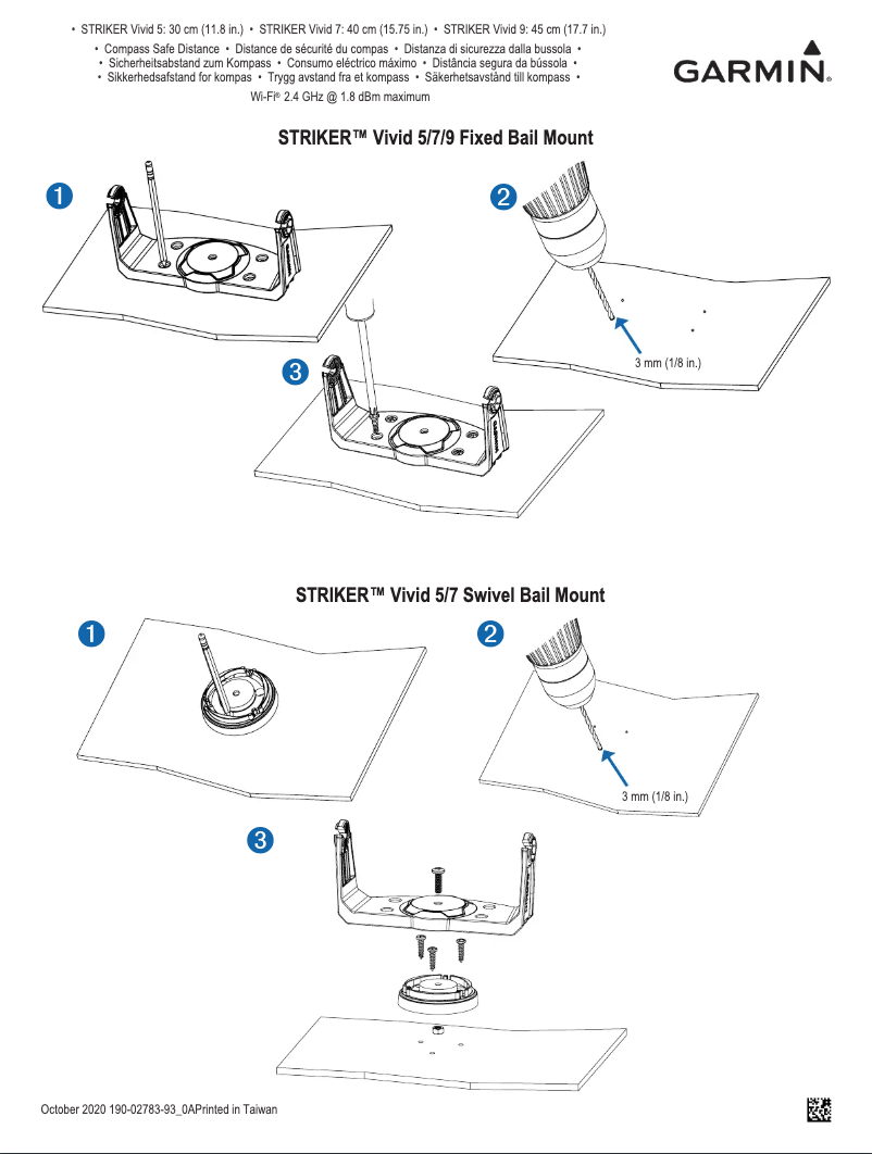 Page 1 de la notice Guide d'installation Garmin STRIKER Vivid 7sv