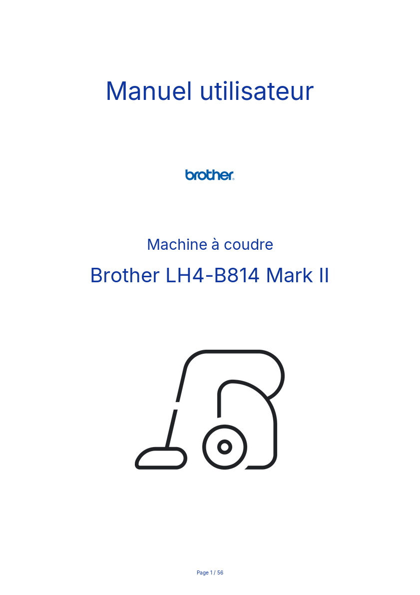 Page n°1 - Manuel utilisateur Brother LH4-B814 Mark II