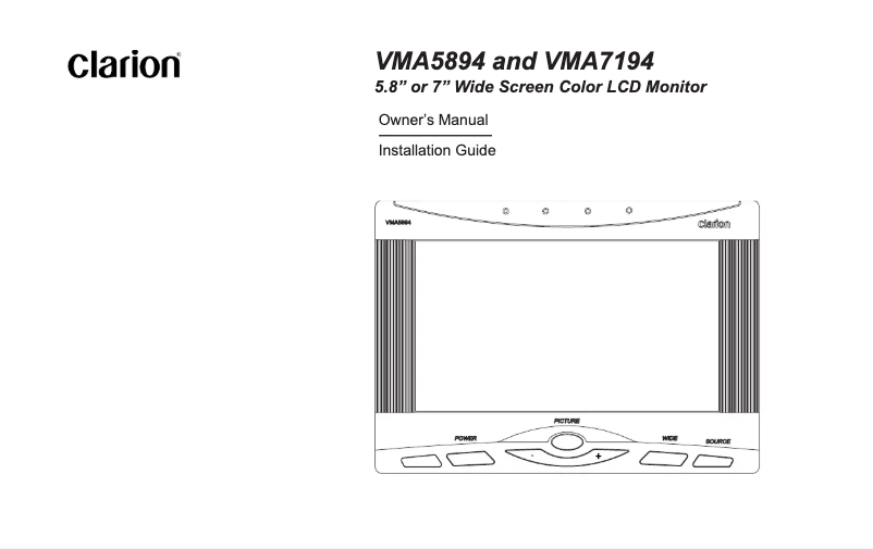 Image de la première page du manuel de l'appareil VMA5894