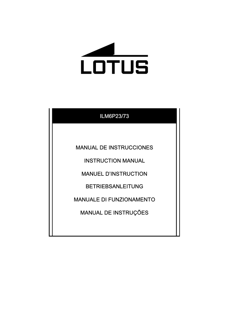 Page n°1 - Manuel utilisateur Lotus 18523