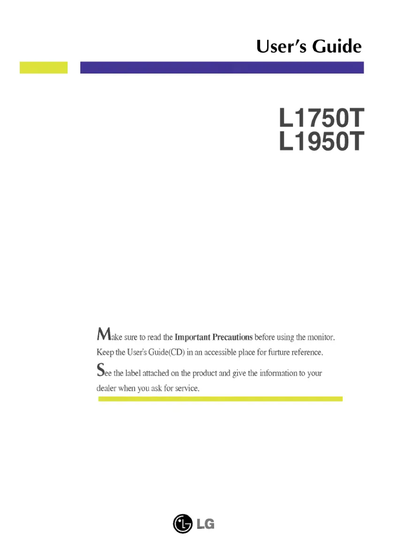 Page n°1 - Manuel utilisateur LG L1950T