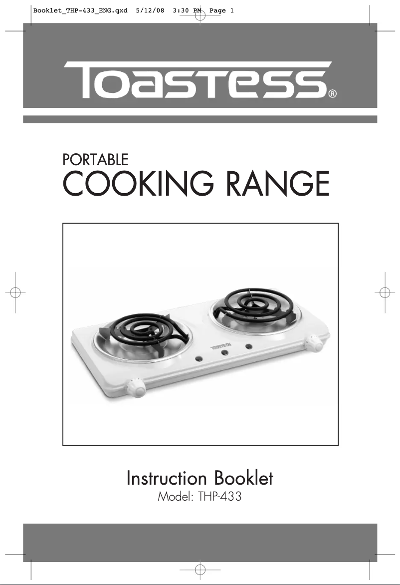 Page 1 de la notice Manuel utilisateur Toastess THP433