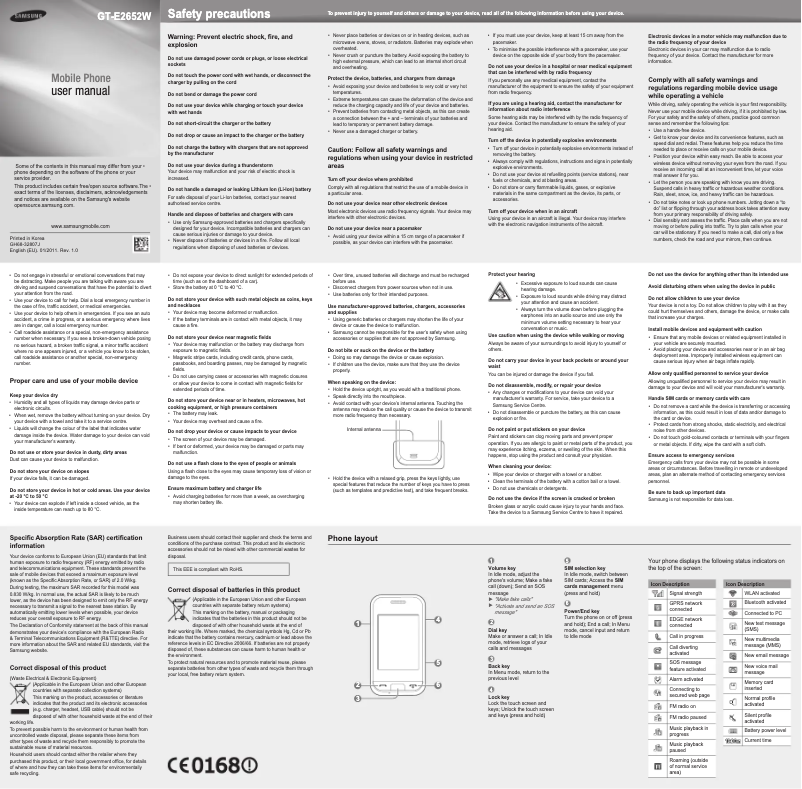 Page 1 de la notice Manuel utilisateur Samsung Champ Neo Duos