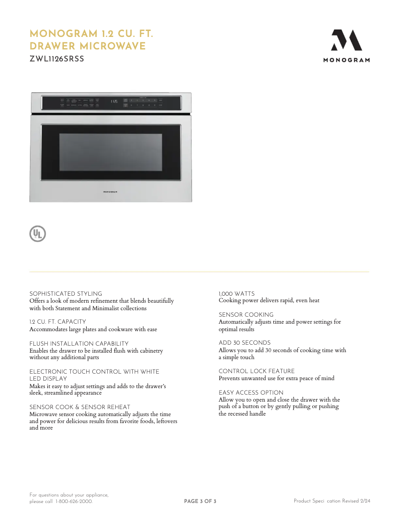 Image de la première page du manuel de l'appareil ZWL1126SRSS