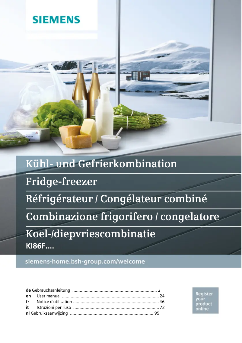 Page n°1 - Manuel utilisateur Siemens iQ700 KI86FPD40H