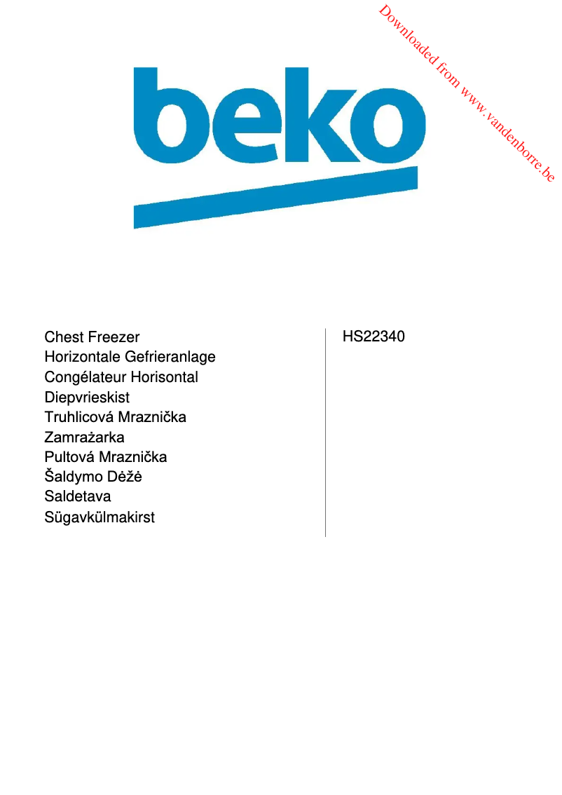 Page 1 de la notice Manuel utilisateur Beko HS22340