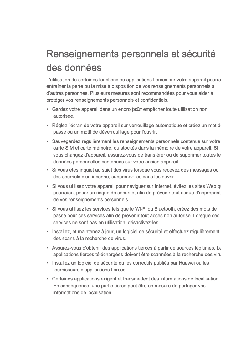 Page 1 de la notice Manuel utilisateur Huawei Honour