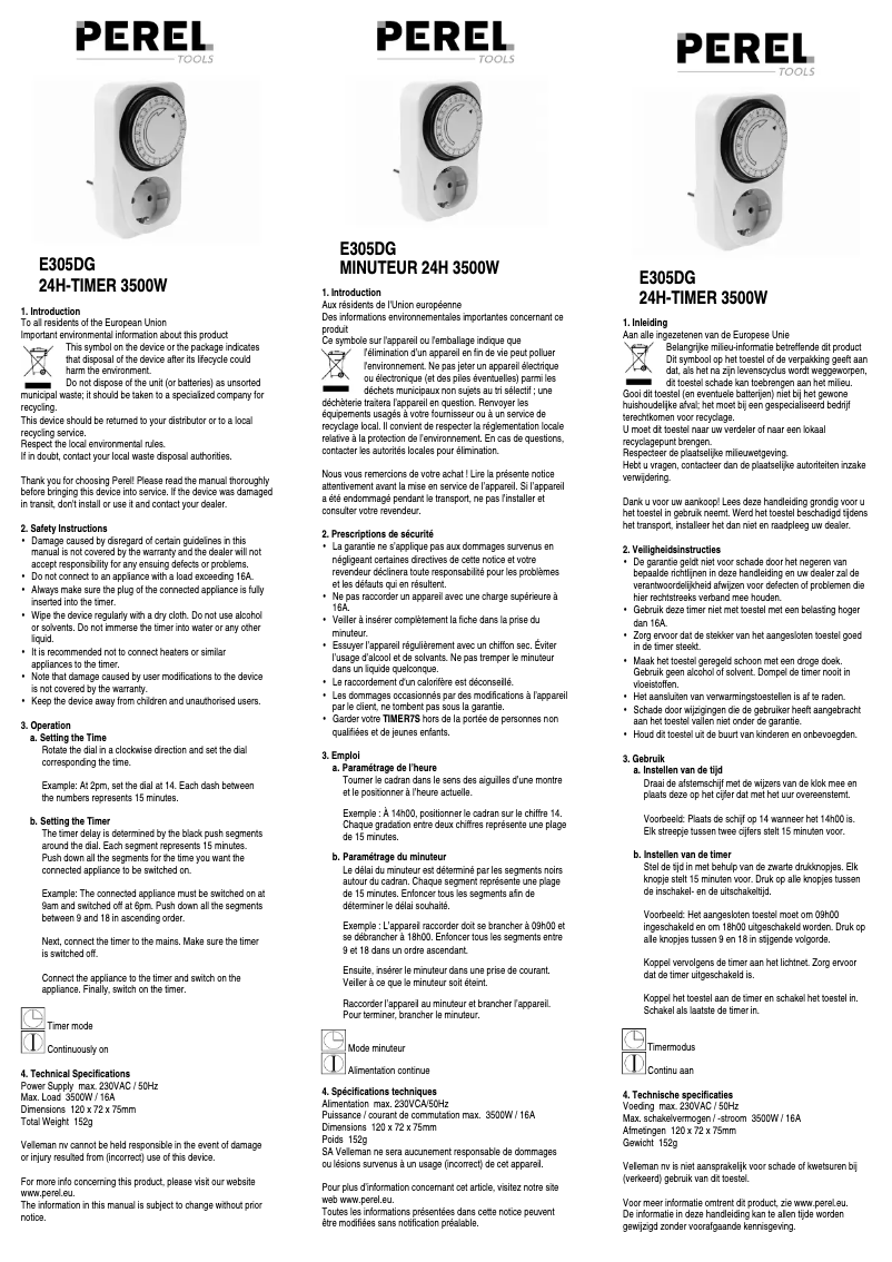 Image de la première page du manuel de l'appareil E305DG