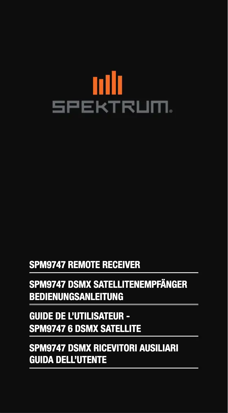 Page n°1 - Manuel utilisateur Spektrum SPMAR8360T