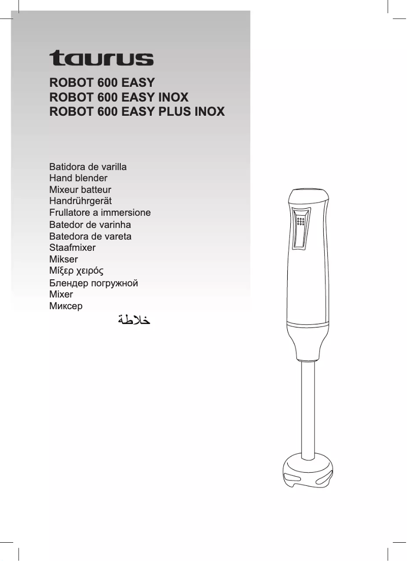 Page n°1 - Manuel utilisateur Taurus Robot 600 Easy Inox