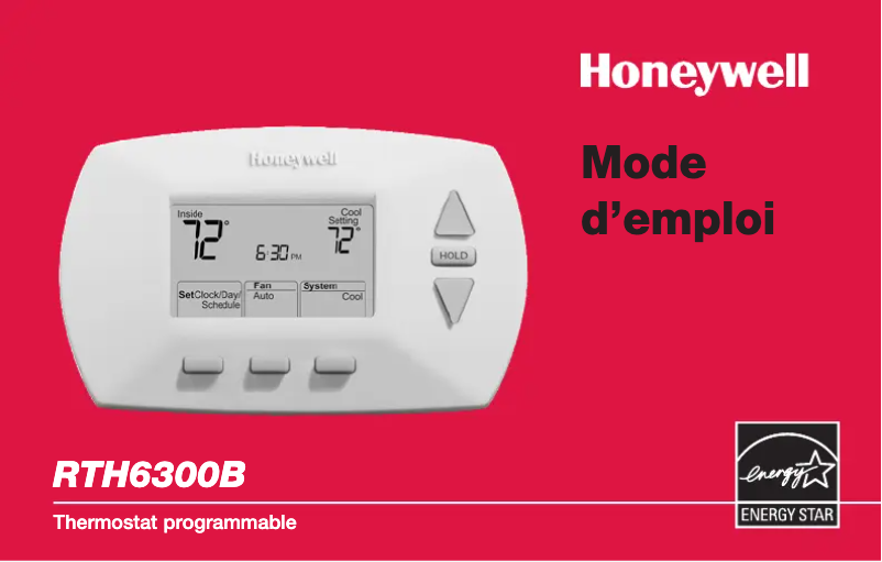 Page n°1 - Manuel utilisateur Honeywell RTH6300B