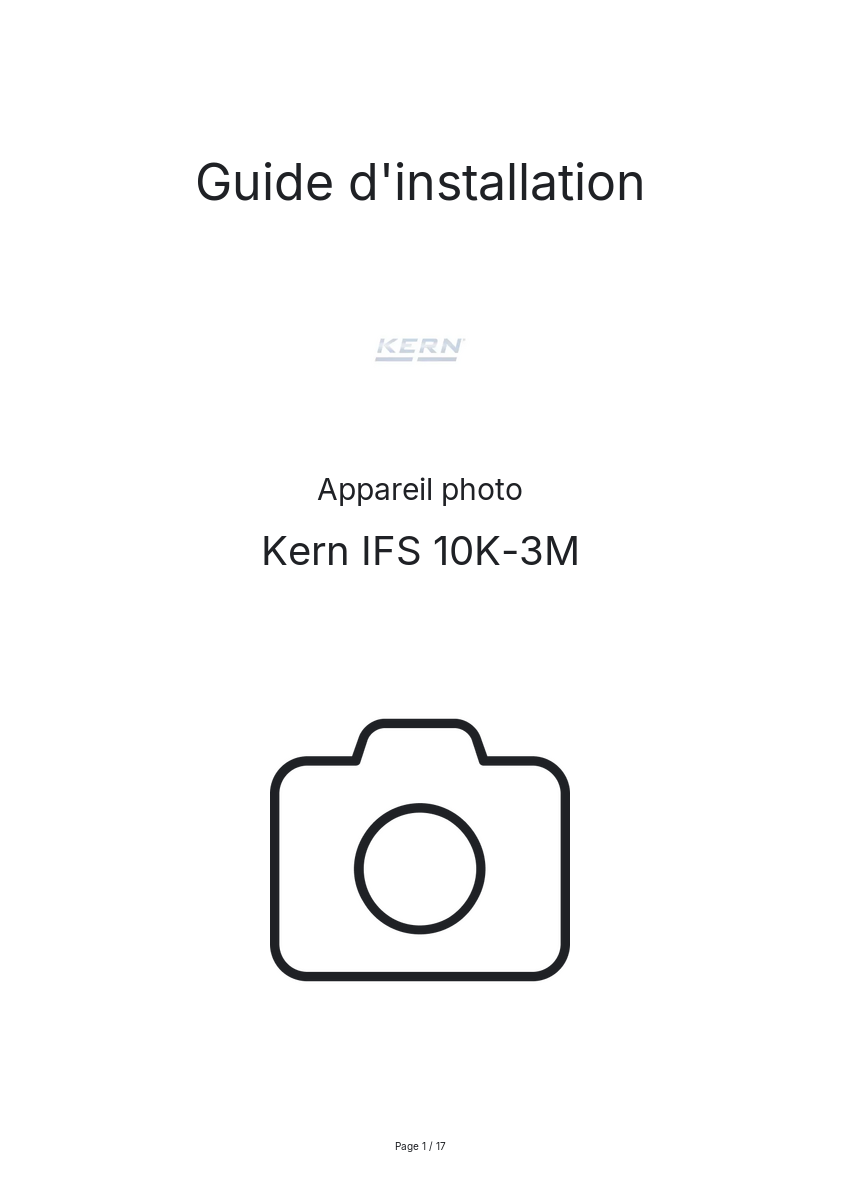 Image de la première page du manuel de l'appareil IFS 10K-3M
