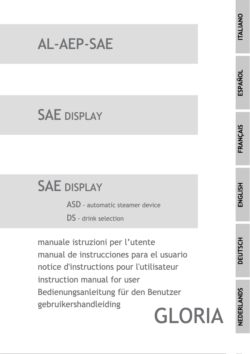 Imagen de la primera página del manual del dispositivo Gloria SAE