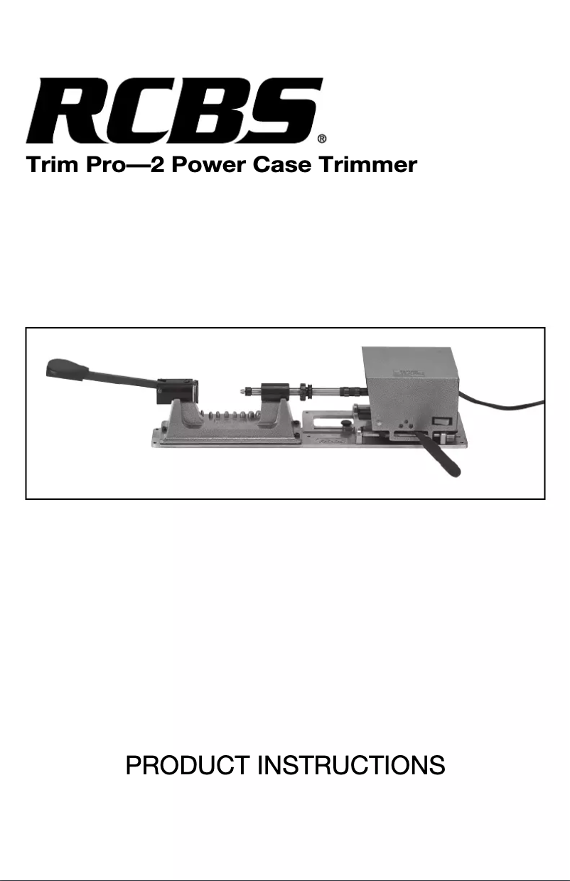 Page n°1 - Manuel utilisateur RCBS Trim Pro 2